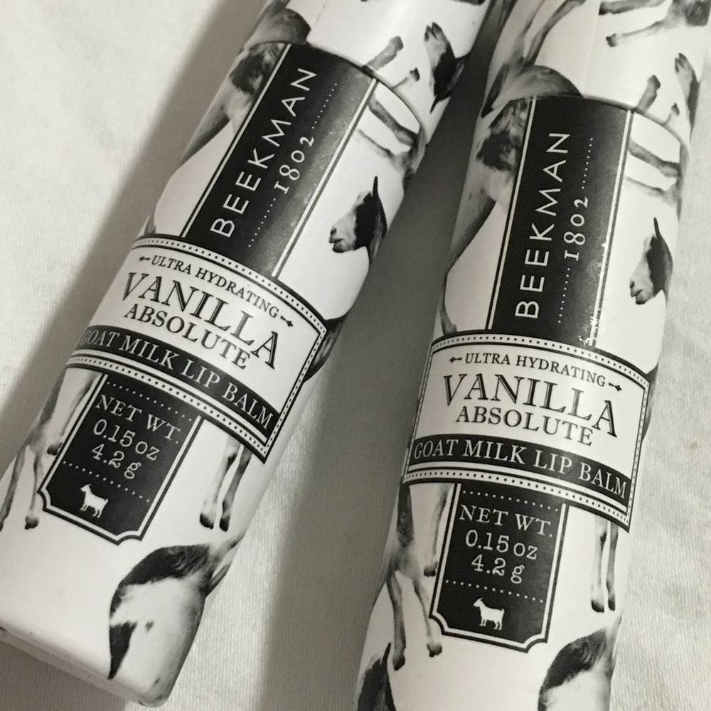 (2) Beekman 1802 Vanilla Absolute Lip Balm .15 oz Goat Milk Made in the USA
